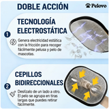 Doble acción del guante Pelovo: tecnología electrostática y cepillos bidireccionales